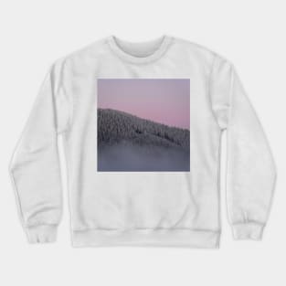 Pink Winter Misty Sunset in the Mountains of Czech Crewneck Sweatshirt